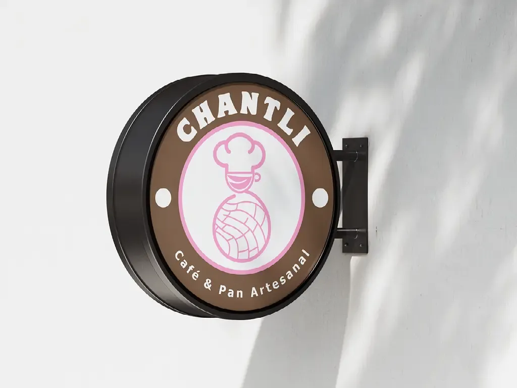 Cartel publicitario con el logo de Chantli